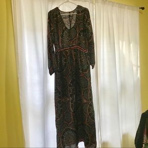 Button down bohemian dress